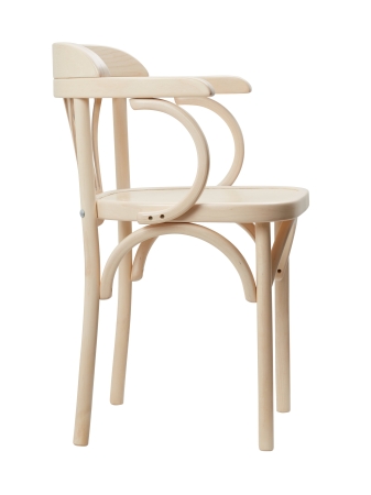 Деревянный стул Венский беленый дуб с твердым сиденьем