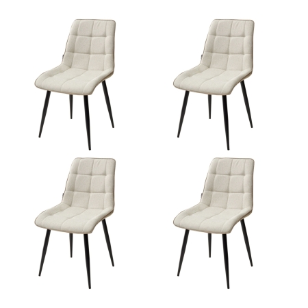 Стул CHIC VF-01/ VF-02 светло-бежевый, бежевый ткань, черный каркас