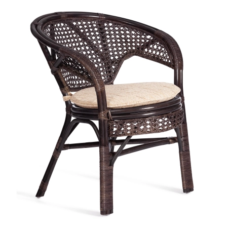 Комплект "PELANGI"  02/15 стол со стеклом + 4 кресла, с подушками