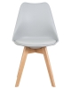Набор 4 шт Стул обеденный JERRY SOFT, ножки светлый бук сиденья светло-серый (GR-01)