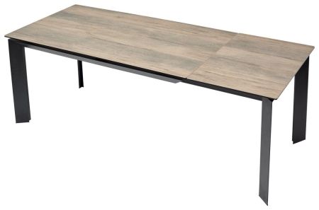 Стол CREMONA 180 KL-61 Под дерево итальянская керамика, черный каркас