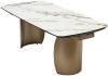Стол BRONTE 200 раскладной KL-188 Контрастный мрамор матовый, итальянская керамика, Шампань