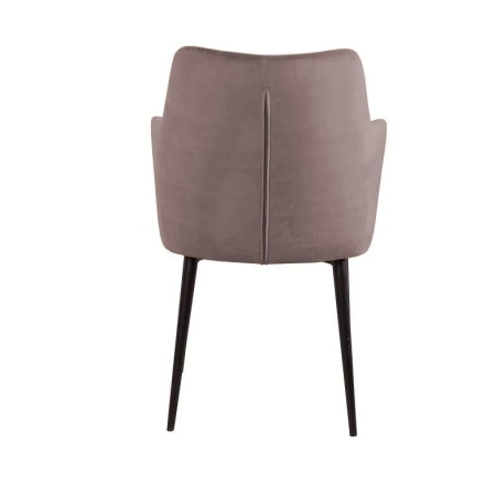 Стул с подлокотниками Hunt, бархат пепельно-бежевый, черный конус
