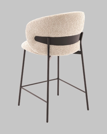 Стул полубарный Блейз букле капучино, каркас серо-коричневый