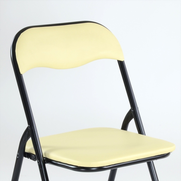 Складной стул Joker черный каркас бежевая экокожа