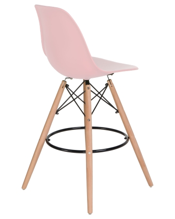 Стул барный DSW BAR ножки светлый бук сиденья светло-розовый PK-02