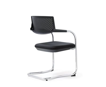 Кресло офисное Самба черный CF хром, черный пластик, черная ткань