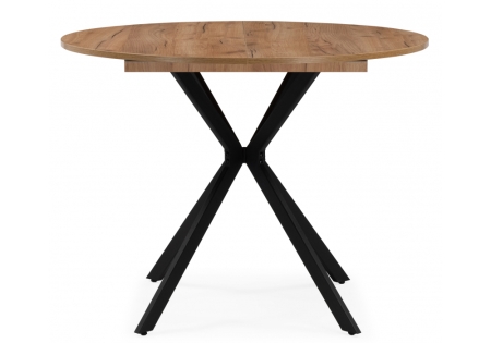 Стол деревянный Орион 90, 130 дуб крафт золотой, черный матовый