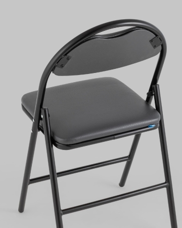 Стул складной Hagen экокожа серый каркас черный