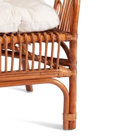 Террасный комплект NEW BOGOTA молочный, ткань и дерево и стекло, мягкое сиденье, с подлокотниками