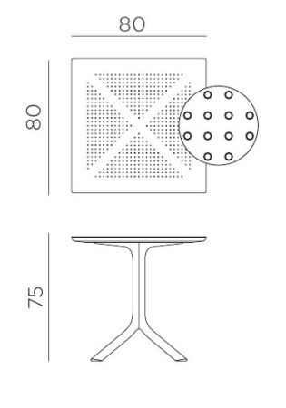 Стол пластиковый обеденный Clip 80 антрацит