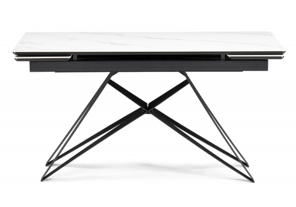 Керамический стол Блэкберн 140(200)х80 белый мрамор snow white, черный Керамический стол Блэкберн 140(200)х80 белый мрамор snow white, черный