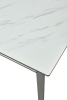 Стол CREMONA 180 KL-99 белый мрамор матовый итальянская керамика, черный каркас