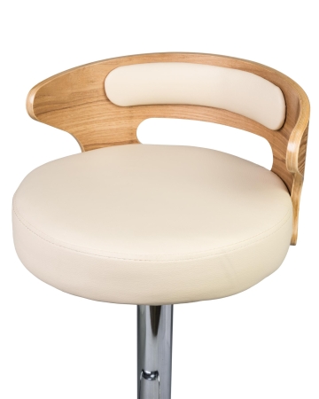 Набор 2 шт Стул барный FRED, натуральное дерево, кремовый