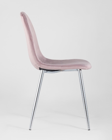 Стул Валенсия велюр розовый хромированные ножки