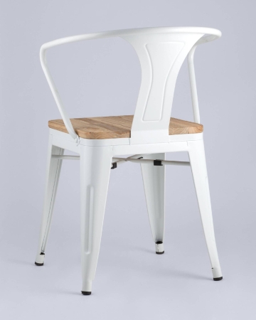 Стул TOLIX ARM WOOD с подлокотниками белый Стул TOLIX ARM WOOD с подлокотниками белый