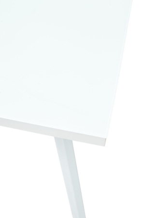 Стол ФИН 140 белый, стекло, белый каркас