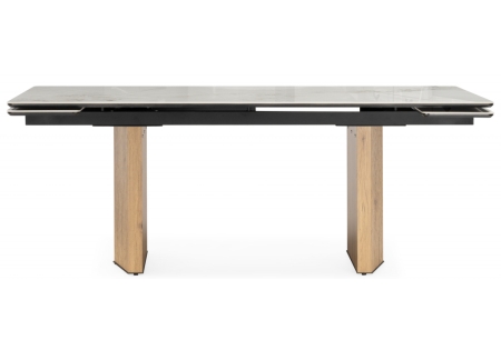 Керамический стол Монерон 200x100 brecha crema elegance, дуб монтана