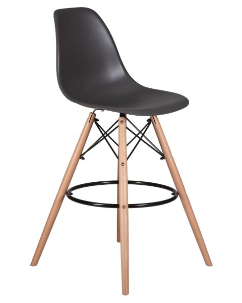 Стул барный DSW BAR ножки светлый бук темно-серый GR-04