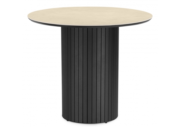 Керамический стол Гравент 90 okara light yellow, черный