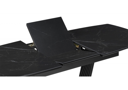 Керамический стол Вейл 160(205)х89 черный мрамор shakespeare black, черный