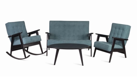 Диван двухместный РЕТРО венге, RS 29 - бирюзовый