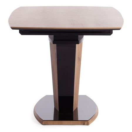 Стол FANCY МДФ, HPL, стекло, 120-160х85х75 см, дуб артисан, черный