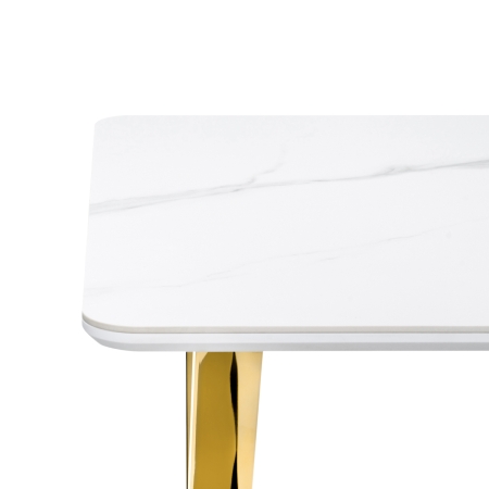 Керамический стол Селена 3 180х90х77 белый мрамор, золото