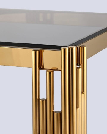 Журнальный столик 55*55 ГЭТСБИ золото стекло дым