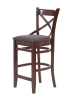 Стул барный "Hugo" темное дерево, серый Стул барный "Hugo" темное дерево, серый