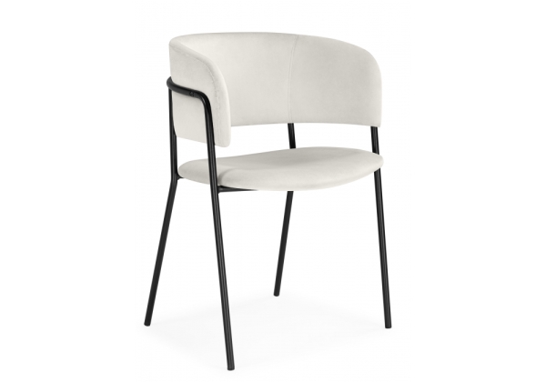 Стул на металлокаркасе Осло белый (milk), черный