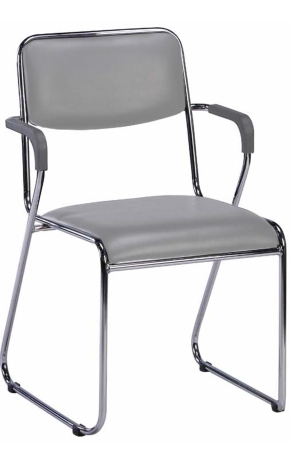 Офисное кресло Fix Plus хромированный экокожа серый