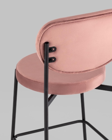 Стул полубарный Барбара NEW велюр пыльно-розовый