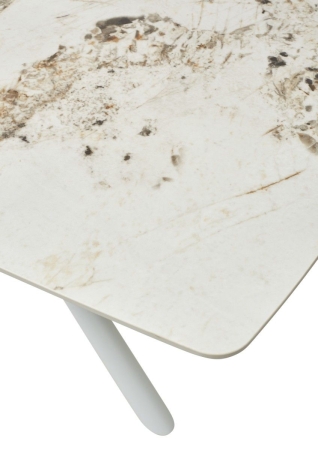 Стол RIVOLI 140 GLOSS LUXURY PANDORA SINTERED STONE, WHITE