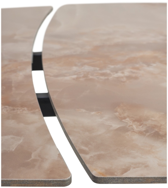 Стол BALDE 140 GLOSS AMBER JADE SOLID CERAMIC, BLACK