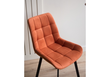 Стул на металлокаркасе Челси П терракотовый (zd 432) / черный