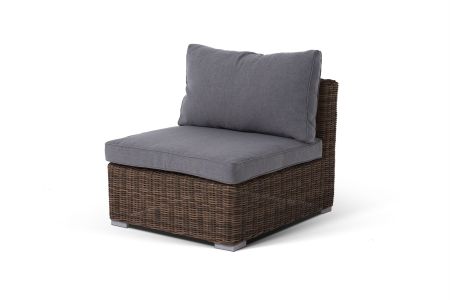 Модуль диванный "Лунго" прямой с подушками, цвет коричневый