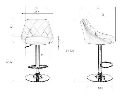 Набор 2 шт Стул барный LOGAN, черный
