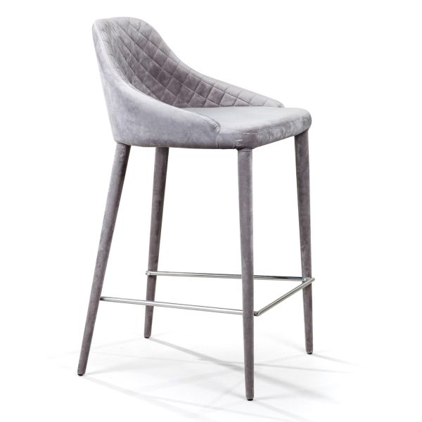 Полубарный стул Douglas бархат серый Полубарный стул Douglas бархат серый