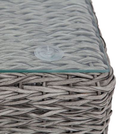 Журнальный столик "Лунго" плетеный (гиацинт), цвет серый