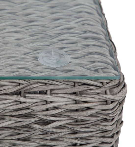 Журнальный столик "Лунго" плетеный (гиацинт), цвет серый