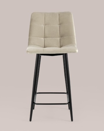 Стул полубарный Джанго велюр бежевый высота сиденья 60 см