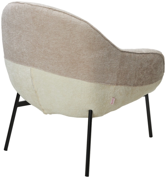 Кресло SION белый, бежевый, шенилл, черный каркас