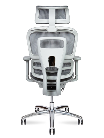 Кресло офисное Kron серый, сетка и пластик и металл, мягкое сиденье, с подлокотниками