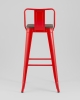Стул барный TOLIX со спинкой красный глянцевый + темное дерево KD