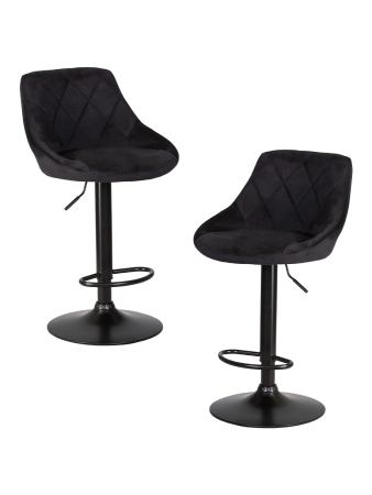 Набор 2 шт Стул барный LOGAN BLACK, черный велюр (MJ9-101)