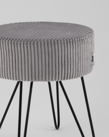 Пуф Спейси велюр рельефный светло-серый