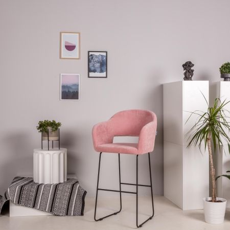 Кресло полубар Oscar Розов/Линк золото