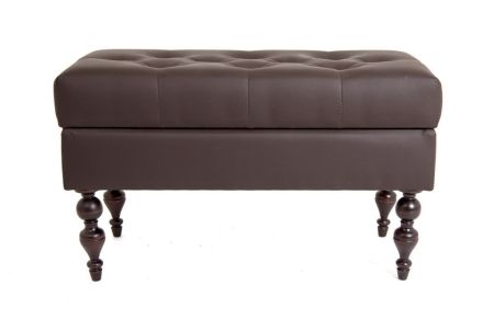 Банкетка Виктория шоколад экокожа с темными ножками