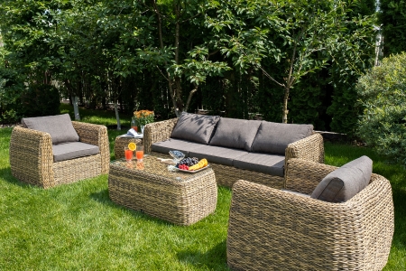 "Кальяри" журнальный столик из искусственного ротанга (гиацинт), соломенный